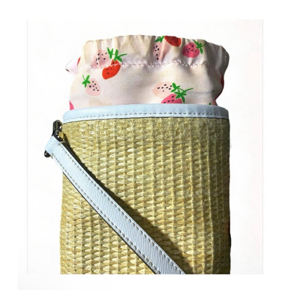 Kate Spade Strawberry Picnic Cylinder Crossbody Bucket Bag - Picture 5 of 6